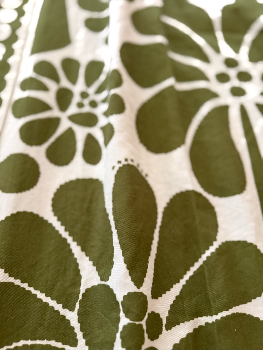 FARM RIO PALERMO OLIVE GREEN & BEIGE MAXI DRESS LARGE - Picture 4 of 8